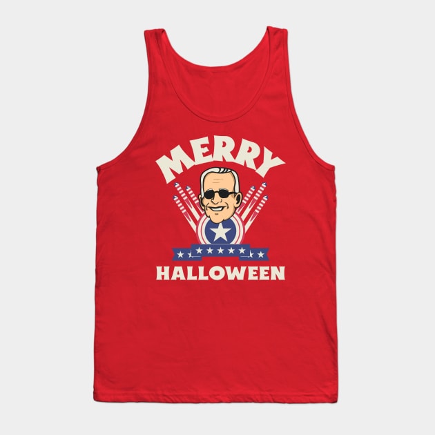 Merry Halloween - Joe Biden Funny Confused Happy 4th of July Tank Top by Etopix